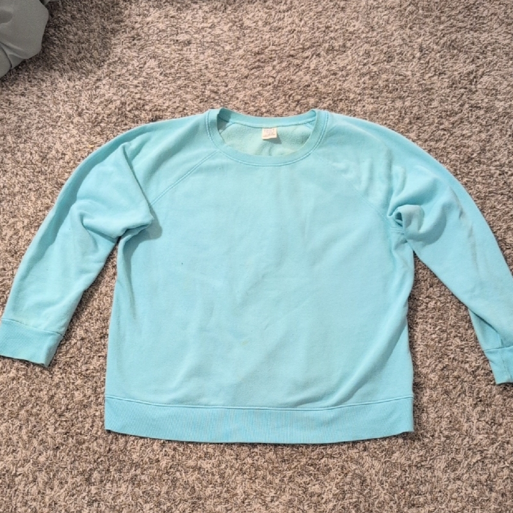 Time and Tru Aqua Blue Crewneck Top